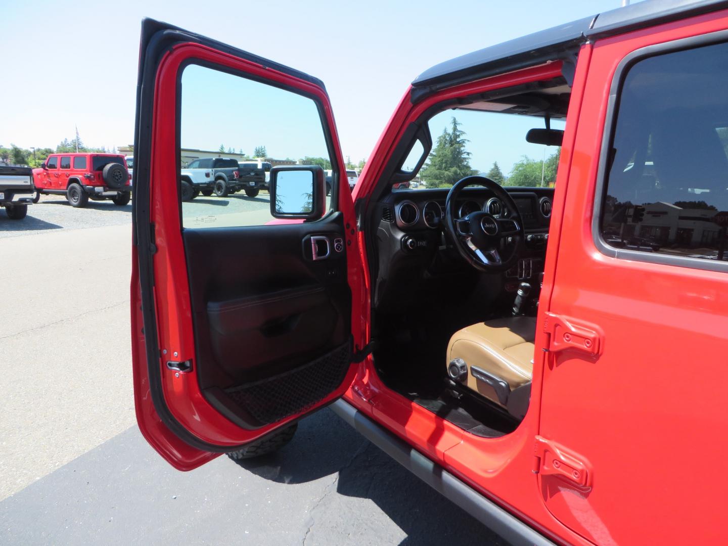 2020 Red /TAN Jeep Wrangler Unlimited Rubicon (1C4HJXFN8LW) with an 2.0L L4 DOHC 16V TURBO engine, 6A transmission, located at 2630 Grass Valley Highway, Auburn, CA, 95603, (530) 508-5100, 38.937893, -121.095482 - Featuring a brand new set of 17" Fuel Recoil wheels and 35" Toyo RT trail tires. - Photo#11