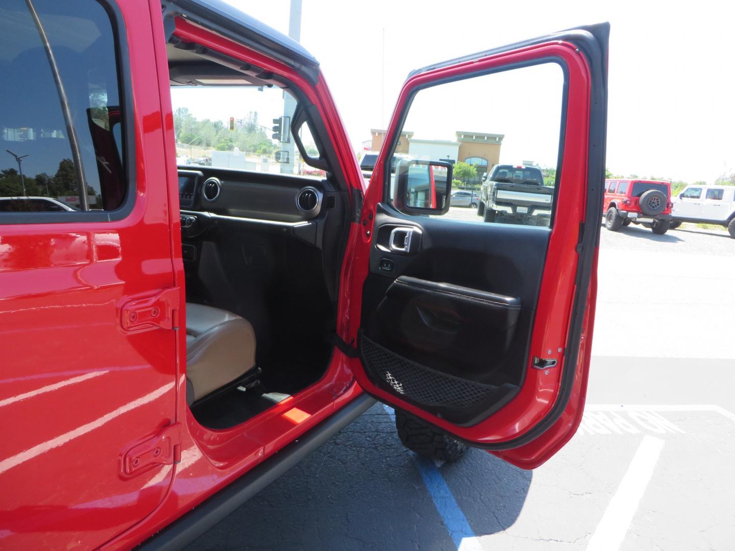 2020 Red /TAN Jeep Wrangler Unlimited Rubicon (1C4HJXFN8LW) with an 2.0L L4 DOHC 16V TURBO engine, 6A transmission, located at 2630 Grass Valley Highway, Auburn, CA, 95603, (530) 508-5100, 38.937893, -121.095482 - Featuring a brand new set of 17" Fuel Recoil wheels and 35" Toyo RT trail tires. - Photo#34