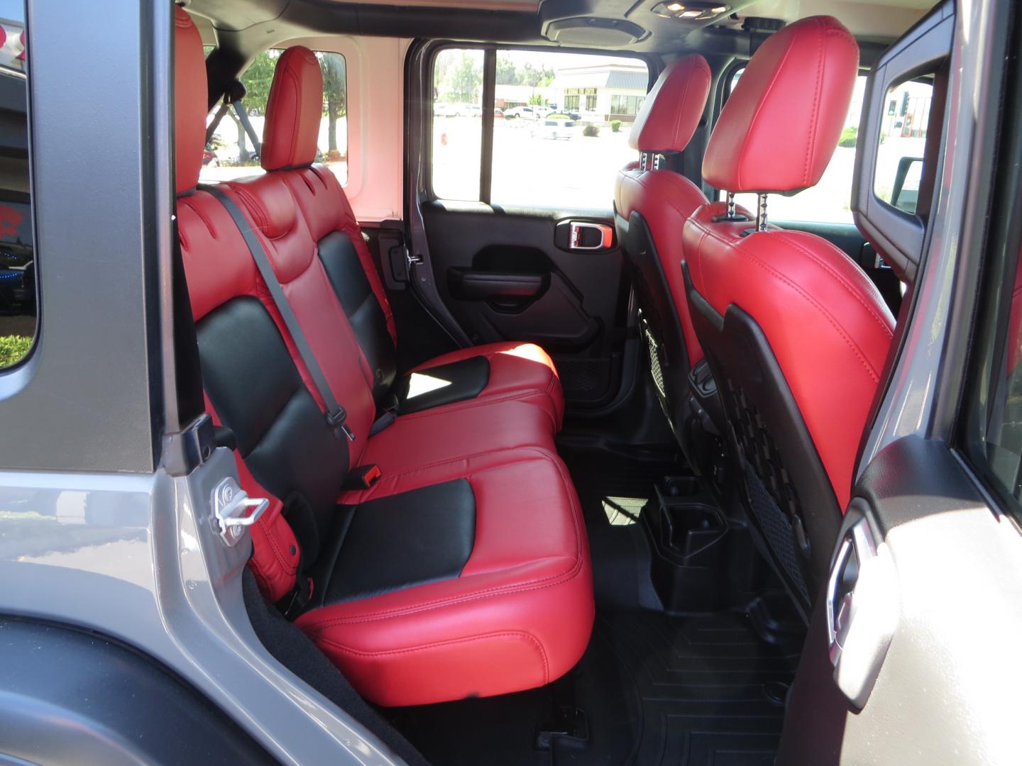 2019 Gray /RED Jeep Wrangler Unlimited Rubicon (1C4HJXFN0KW) with an 2.0L L4 DOHC 16V TURBO engine, 6A transmission, located at 2630 Grass Valley Highway, Auburn, CA, 95603, (530) 508-5100, 38.937893, -121.095482 - Lifted wrangler featuring 17" Fuel wheels, 35" Toyo Open Country RT tires, Warn VR10 synthetic rope winch, Factor 55 Ultra Hook, Westin running boards, window tint, Weathertech floor liners, and custom red / black interior. - Photo#49