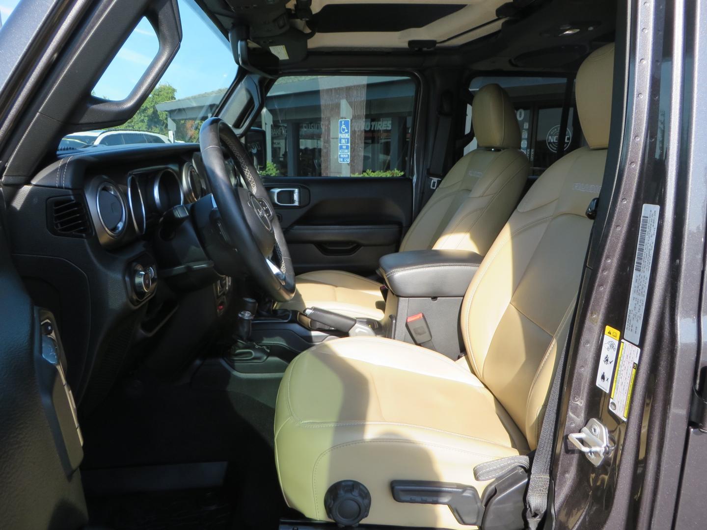 2018 CHARCOAL /TAN Jeep Wrangler JL Unlimited Rubicon (1C4HJXFG4JW) with an 3.6L V6 DOHC 24V FFV engine, 6A transmission, located at 2630 Grass Valley Highway, Auburn, CA, 95603, (530) 508-5100, 38.937893, -121.095482 - Must see Jeep with Fox shocks, Raceline wheels, Nitto Ridge Grappler tires, Dual Exhaust, and window tint. - Photo#14