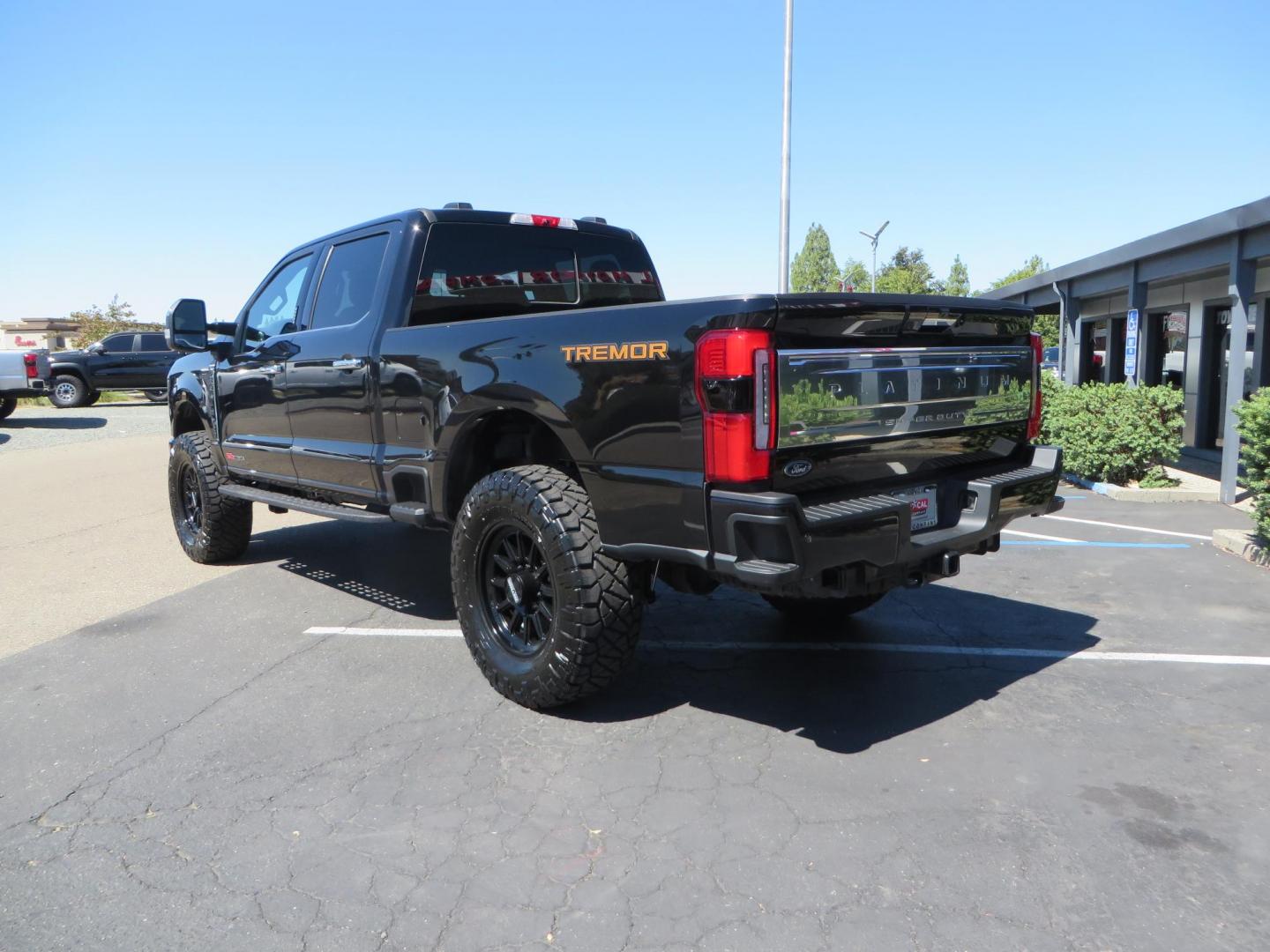 2023 /BLACK Ford F-350 SD Platinum Crew Cab Short Bed 4WD (1FT8W3BM5PE) with an 6.7L V8 OHV 16V DIESEL engine, 6A transmission, located at 2630 Grass Valley Highway, Auburn, CA, 95603, (530) 508-5100, 38.937893, -121.095482 - Features a BDS 3" radius arm suspension system, Fox 2.0 Shocks, 20" Method 323 wheels, 37" Nito Ridge Grappler tires, and a factory slim line bug deflector. - Photo#6