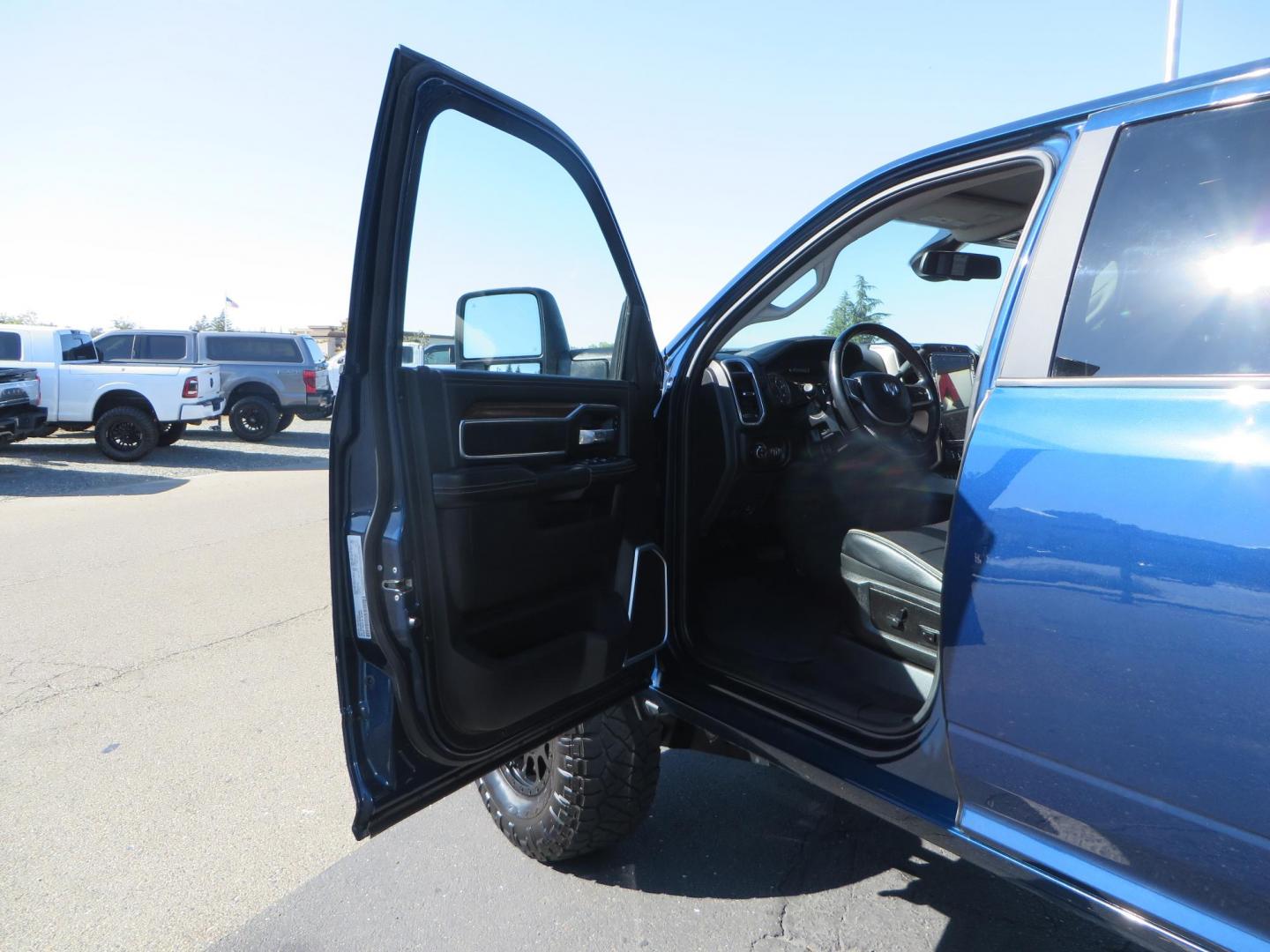 2023 Blue /black RAM 2500 Laramie Crew Cab SWB 4WD (3C6UR5FL9PG) with an 6.7L L6 OHV 24V TURBO DIESEL engine, 6A transmission, located at 2630 Grass Valley Highway, Auburn, CA, 95603, (530) 508-5100, 38.937893, -121.095482 - Laramie sitting on a Zone Offroad 4" suspension system, Fox shocks, 37" Nitto Ridge Grappler tires, and 18" Method Race Wheels. - Photo#24