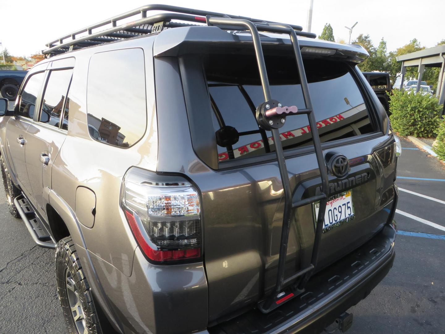 2019 CHARCOAL /BLACK Toyota 4Runner TRD Off-Road Premium 4WD (JTEBU5JR8K5) with an 4.0L V6 DOHC 24V engine, 5A transmission, located at 2630 Grass Valley Highway, Auburn, CA, 95603, (530) 508-5100, 38.937893, -121.095482 - Looking for a 4Runner to start your overlanding adventures? Check out this TRD Off-Road Premium Featuring Dobinson suspension, TRD wheels, Toyo AT tires, Gobi Roof Rack and ladder, Rock Sliders, Baja Designs A pillar lights, C4 Skid Plate, Bug Guards, AVS window vetn visors, ICS dash mount, CB, Spri - Photo#16