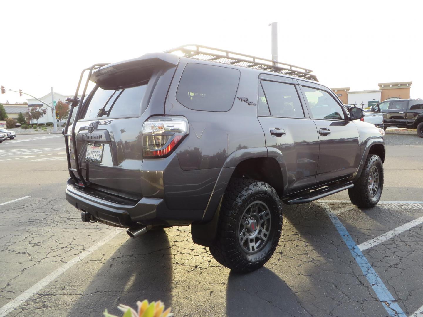 2019 CHARCOAL /BLACK Toyota 4Runner TRD Off-Road Premium 4WD (JTEBU5JR8K5) with an 4.0L V6 DOHC 24V engine, 5A transmission, located at 2630 Grass Valley Highway, Auburn, CA, 95603, (530) 508-5100, 38.937893, -121.095482 - Looking for a 4Runner to start your overlanding adventures? Check out this TRD Off-Road Premium Featuring Dobinson suspension, TRD wheels, Toyo AT tires, Gobi Roof Rack and ladder, Rock Sliders, Baja Designs A pillar lights, C4 Skid Plate, Bug Guards, AVS window vetn visors, ICS dash mount, CB, Spri - Photo#5