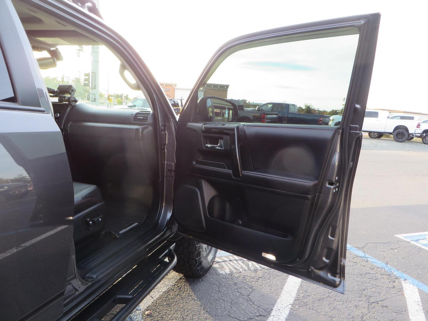 2019 CHARCOAL /BLACK Toyota 4Runner TRD Off-Road Premium 4WD (JTEBU5JR8K5) with an 4.0L V6 DOHC 24V engine, 5A transmission, located at 2630 Grass Valley Highway, Auburn, CA, 95603, (530) 508-5100, 38.937893, -121.095482 - Looking for a 4Runner to start your overlanding adventures? Check out this TRD Off-Road Premium Featuring Dobinson suspension, TRD wheels, Toyo AT tires, Gobi Roof Rack and ladder, Rock Sliders, Baja Designs A pillar lights, C4 Skid Plate, Bug Guards, AVS window vetn visors, ICS dash mount, CB, Spri - Photo#52