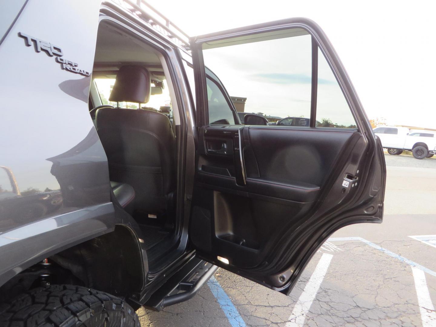 2019 CHARCOAL /BLACK Toyota 4Runner TRD Off-Road Premium 4WD (JTEBU5JR8K5) with an 4.0L V6 DOHC 24V engine, 5A transmission, located at 2630 Grass Valley Highway, Auburn, CA, 95603, (530) 508-5100, 38.937893, -121.095482 - Looking for a 4Runner to start your overlanding adventures? Check out this TRD Off-Road Premium Featuring Dobinson suspension, TRD wheels, Toyo AT tires, Gobi Roof Rack and ladder, Rock Sliders, Baja Designs A pillar lights, C4 Skid Plate, Bug Guards, AVS window vetn visors, ICS dash mount, CB, Spri - Photo#60