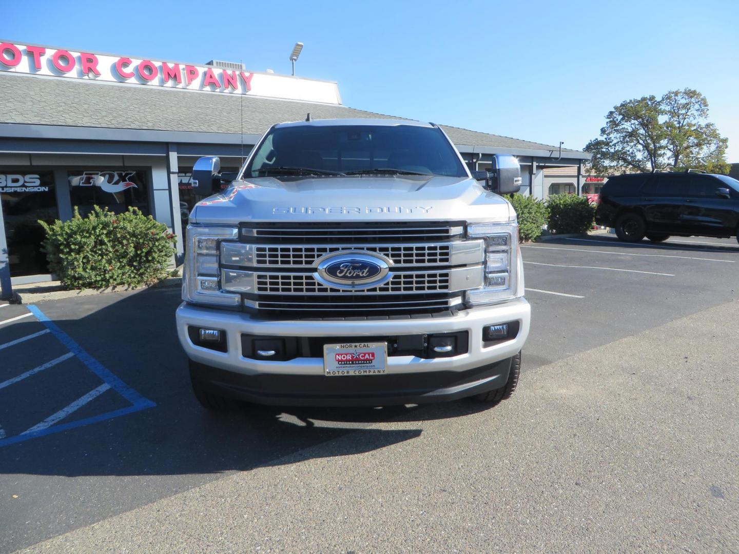 2019 SILVER /black Ford F-350 SD Platinum Crew Cab 4WD Long Bed (1FT8W3BT7KE) with an 6.7L V8 OHV 16V DIESEL engine, 6A transmission, located at 2630 Grass Valley Highway, Auburn, CA, 95603, (530) 508-5100, 38.937893, -121.095482 - Lond Bed Superduty with factory 5th wheel prep ready to tow and Rigid industries back up lights. - Photo#2