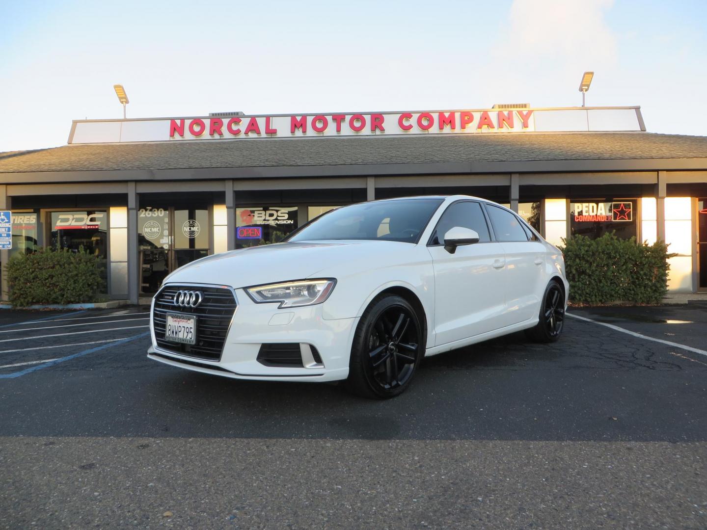 2018 White /Gray Audi A3 2.0 TFSI Premium (WAUB8GFF1J1) with an 2.0L L4 DOHC 16V engine, 6A transmission, located at 2630 Grass Valley Highway, Auburn, CA, 95603, (530) 508-5100, 38.937893, -121.095482 - Photo#0