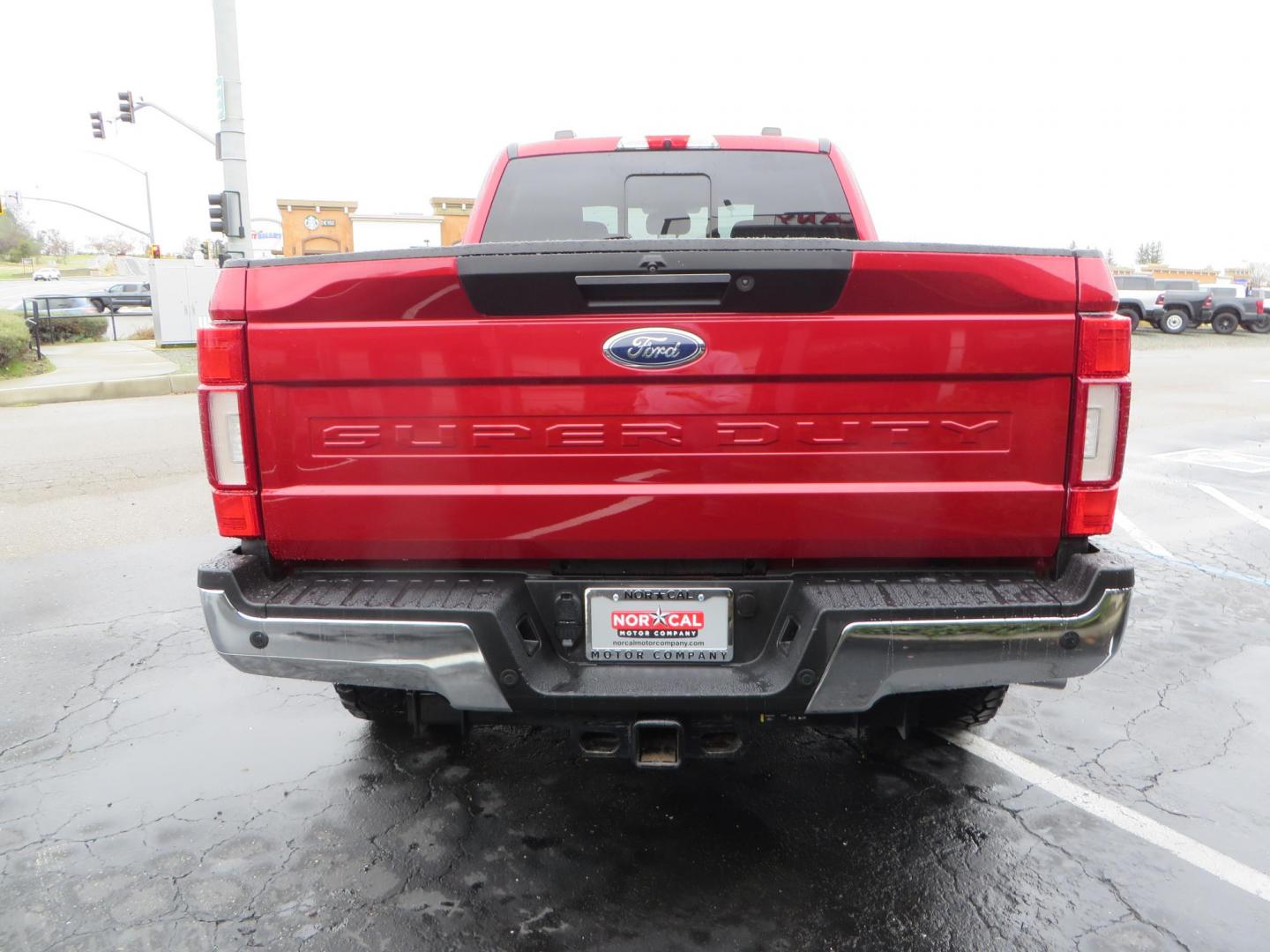 2020 Maroon /black Ford F-250 SD Lariat Crew Cab 4WD (1FT8W2BT1LE) with an 6.7L V8 OHV 16V DIESEL engine, 6A transmission, located at 2630 Grass Valley Highway, Auburn, CA, 95603, (530) 508-5100, 38.937893, -121.095482 - Features - 18" Method MR315 wheels, and 35" Nitto Ridge Grappler tires. - Photo#5