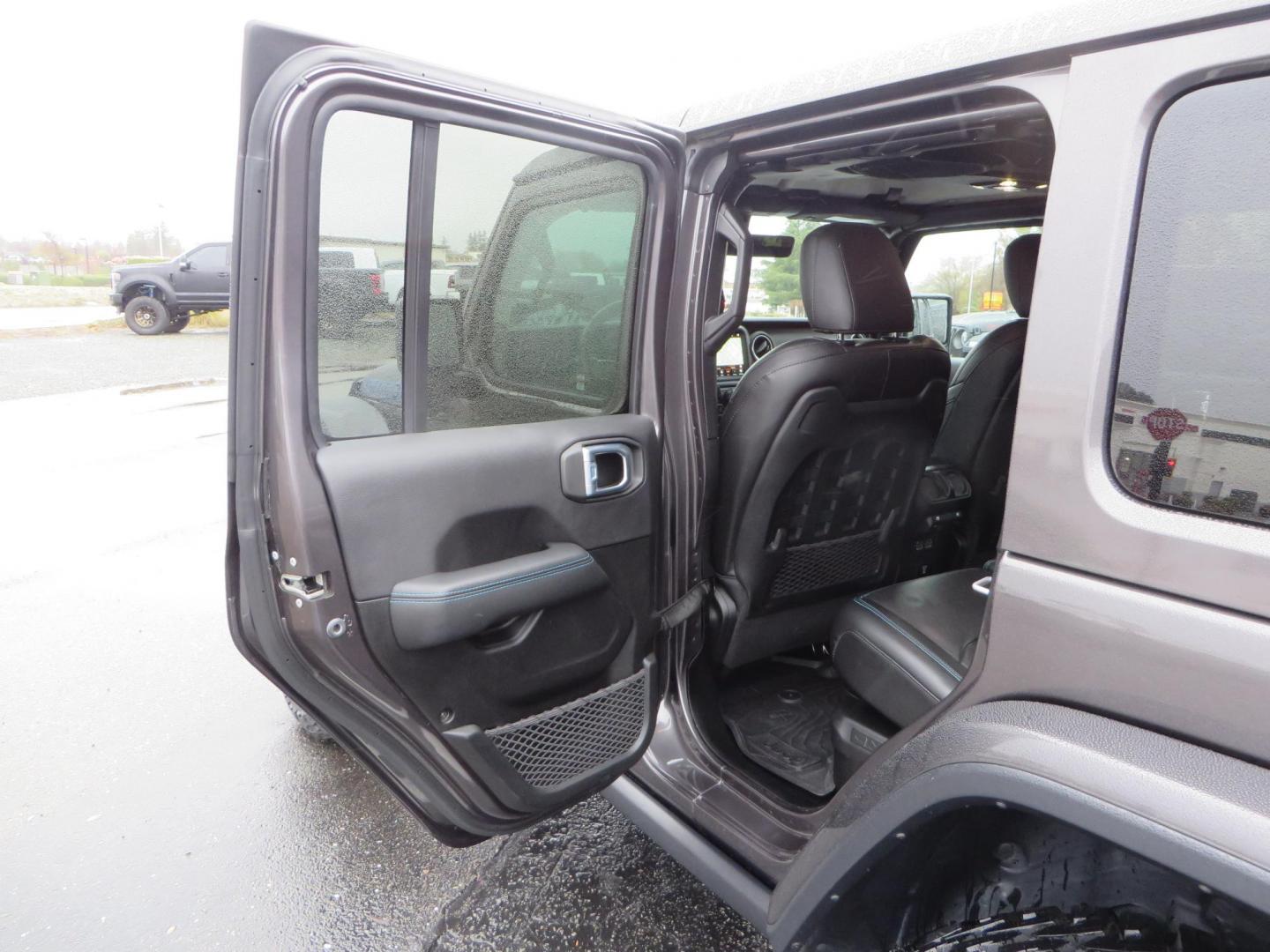 2021 CHARCOAL /BLACK Jeep Wrangler Unlimited Rubicon 4XE (1C4JJXR68MW) with an 2.0L L4 DOHC 16V HYBRID engine, 8A transmission, located at 2630 Grass Valley Highway, Auburn, CA, 95603, (530) 508-5100, 38.937893, -121.095482 - 4xe Rubicon sitting on a JKS suspension system, Fox shocks, 17" Method MR703 beadgrip wheels, 37" Toyo MT tires, and a Teraflex HD spare tire carrier. - Photo#43