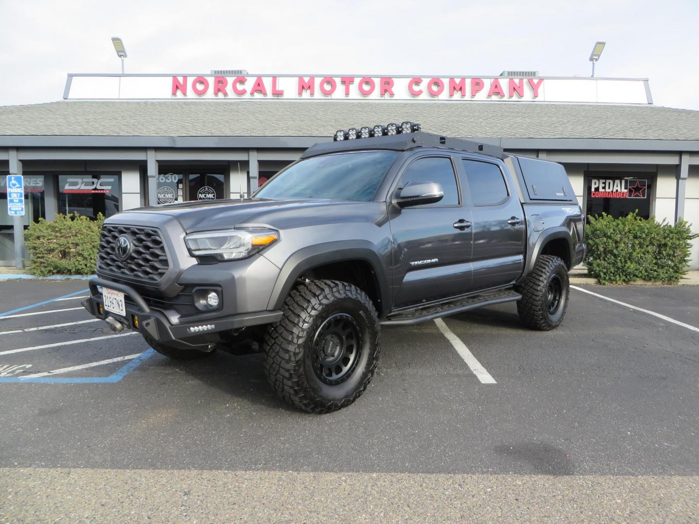 2022 CHARCOAL /BLACK Toyota Tacoma TRD Off-Road Double Cab V6 6AT 4WD (3TMCZ5AN0NM) with an 3.5L V6 DOHC 24V engine, 6A transmission, located at 2630 Grass Valley Highway, Auburn, CA, 95603, (530) 508-5100, 38.937893, -121.095482 - Must See Tacoma with a ton of extras!!! This Tacoma Features a Stage 9 Icon Vehicle Dyanamics suspension system, 17" Method MR305 double black wheels, BFG KM3 tires, Tacoma Beast Slider steps, 4WP front bumper, Baja designs Squadron Sport front bumper lights, Baja Designs XL Linkable light bar, Smit - Photo#0