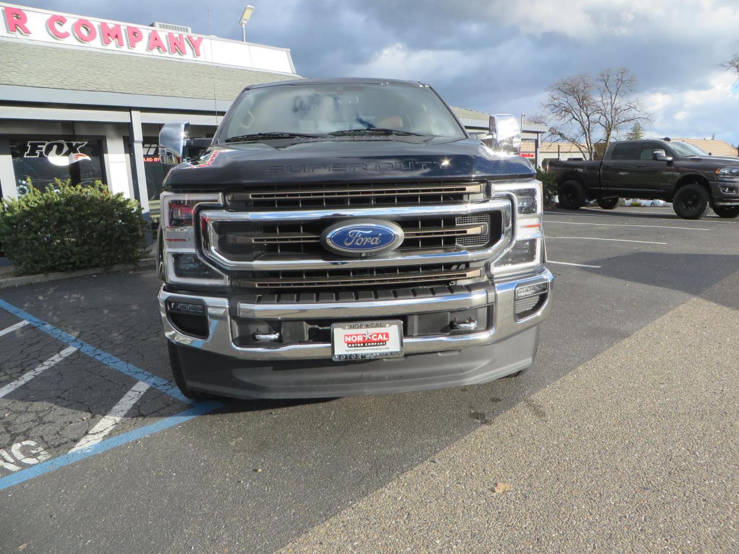 2020 BLACK /BROWN Ford F-350 SD King Ranch Crew Cab Long Bed 4WD (1FT8W3BT7LE) with an 6.7L V8 OHV 16V DIESEL engine, 6A transmission, located at 2630 Grass Valley Highway, Auburn, CA, 95603, (530) 508-5100, 38.937893, -121.095482 - Features a Decked Truck Bed storage system, Better Build toolbox, Bolt cable locks, Bug Defelector, and Weathertech side window deflectors. - Photo#1