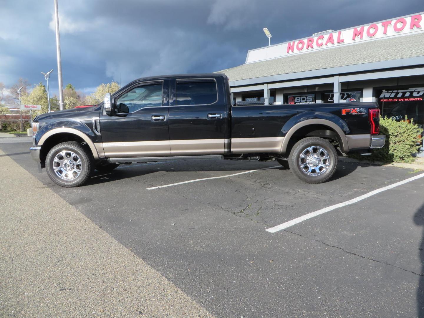 2020 BLACK /BROWN Ford F-350 SD King Ranch Crew Cab Long Bed 4WD (1FT8W3BT7LE) with an 6.7L V8 OHV 16V DIESEL engine, 6A transmission, located at 2630 Grass Valley Highway, Auburn, CA, 95603, (530) 508-5100, 38.937893, -121.095482 - Features a Decked Truck Bed storage system, Better Build toolbox, Bolt cable locks, Bug Defelector, and Weathertech side window deflectors. - Photo#7